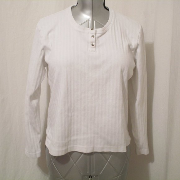 Westbound Ribbed Henley Long Sleeve Tee L - Picture 1 of 5